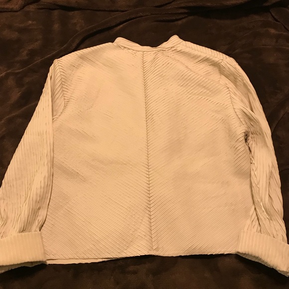 Cream faux leather motorcycle jacket - Picture 3 of 6